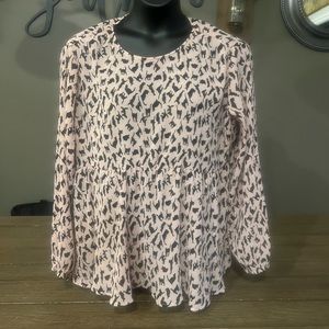 Black Cats Blush Pink Blouse